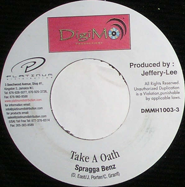Spragga Benz - Take A Oath  / Tuffest Of Things | DigiMo Productions (DMMH1003-3)