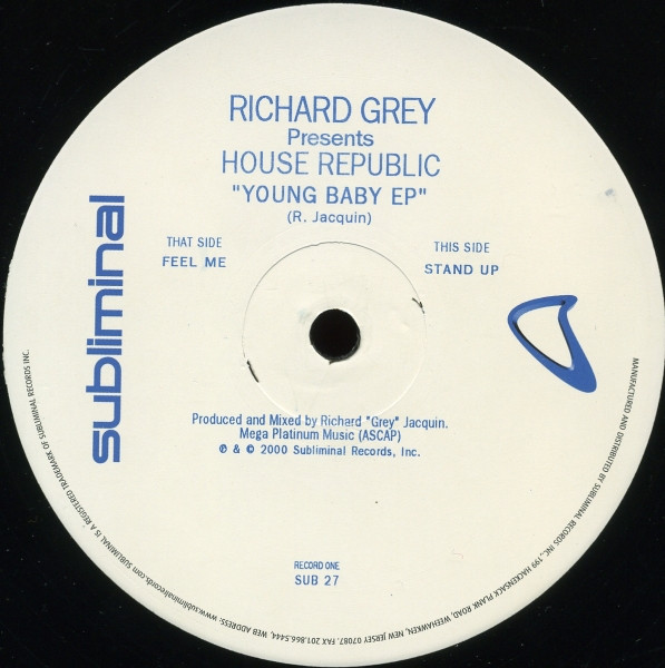 Richard Grey Presents House Republic - Young Baby EP | Subliminal (SUB 27) - 2