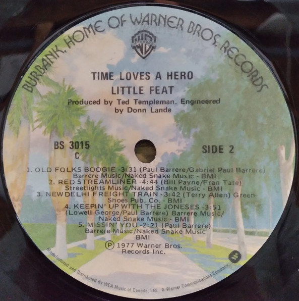Little Feat - Time Loves A Hero | Warner Bros. Records (BS 3015) - 4