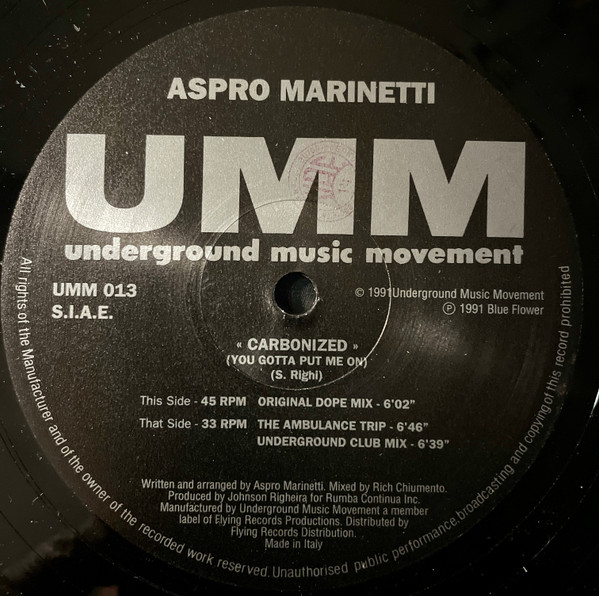 Aspro Marinetti - Carbonized (You Gotta Put Me On) | UMM (UMM 013)