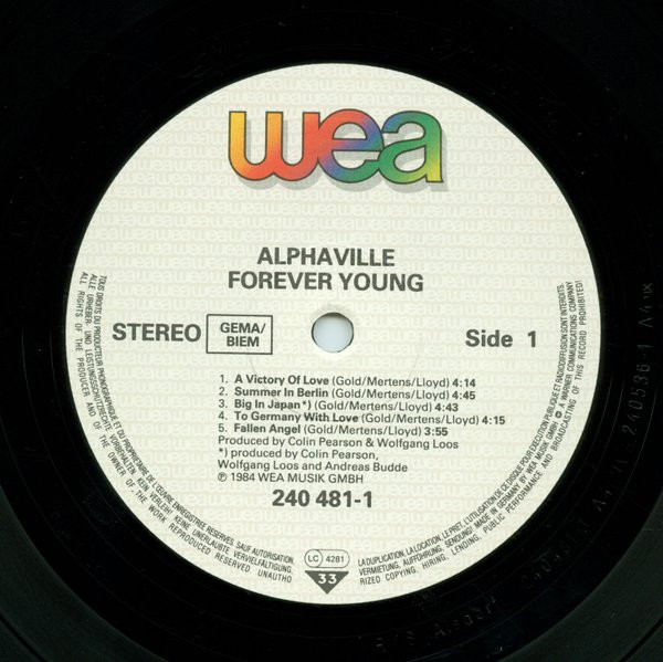 Alphaville - Forever Young | WEA (240 481-1) - 3