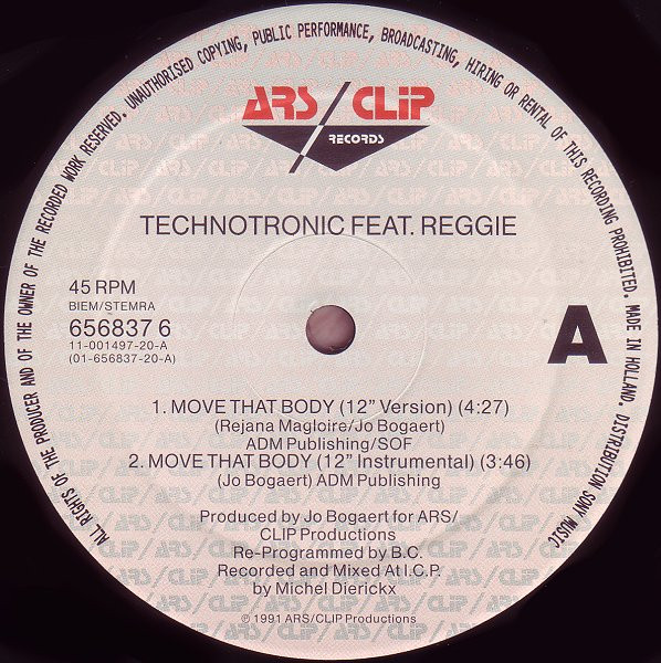 Technotronic Featuring Reggie - Move That Body | ARS/Clip Records (656837 6) - 4 Technotronic Featuring Reggie - Move That Body | ARS/Clip Records (656837 6) - 4