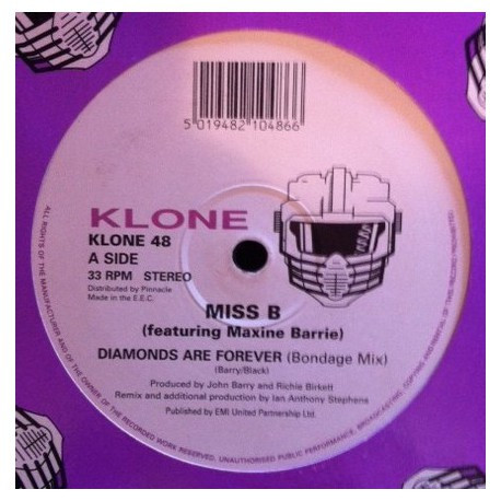 Miss B Featuring Maxine Barrie - Diamonds Are Forever | Klone Records (KLONE 48) - main Miss B Featuring Maxine Barrie - Diamonds Are Forever | Klone Records (KLONE 48) - main