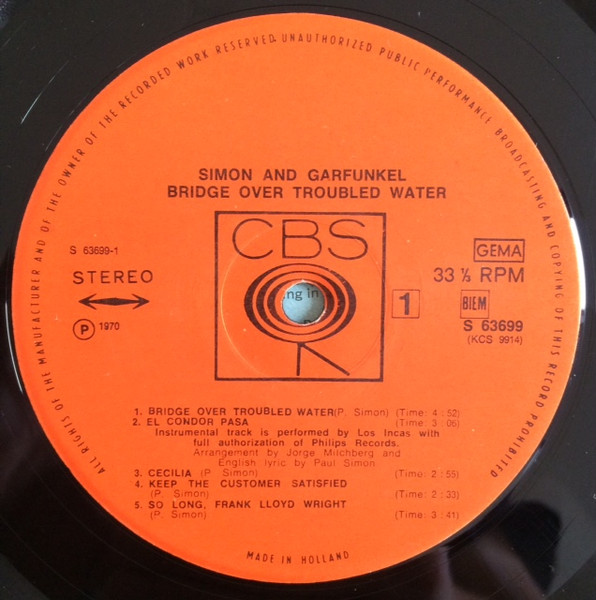 Simon & Garfunkel - Bridge Over Troubled Water | CBS (S 63699) - 4