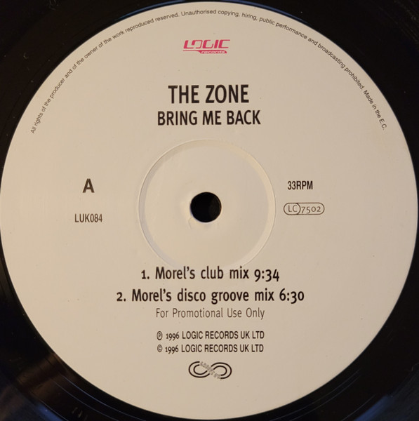 The Zone - Bring Me Back | Logic Records (LUK 084) - 2 The Zone - Bring Me Back | Logic Records (LUK 084) - 2