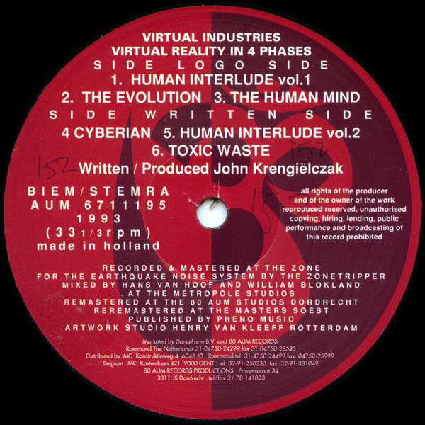 Virtual Industries - Virtual Reality In 4 Phases | 80 Aum Records (AUM 6711195) - 3