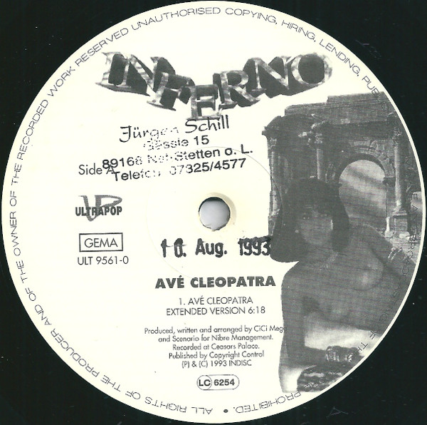 Inferno - Avé Cleopatra | Ultrapop (ULT 9561-0) Inferno - Avé Cleopatra | Ultrapop (ULT 9561-0)