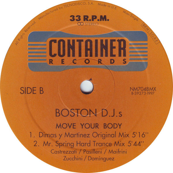 Boston DJ's - ... Move Your Body | Container Records (NM7048MX) - 4