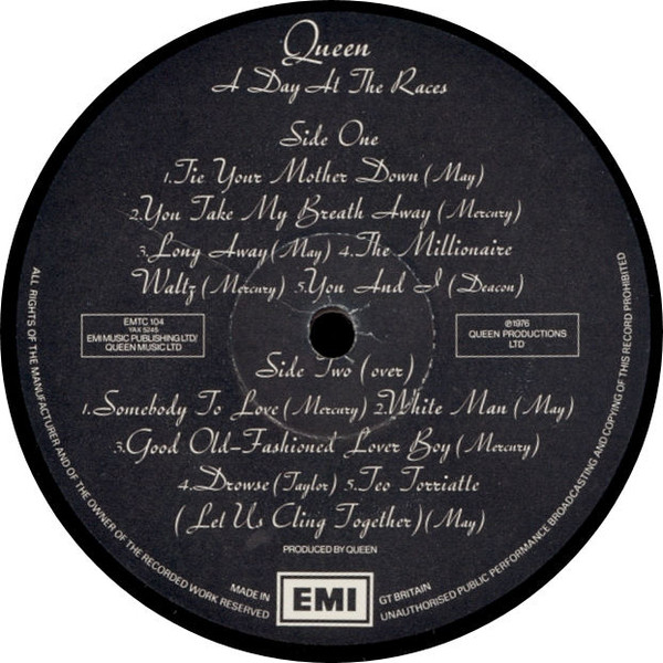 Queen - A Day At The Races | EMI (EMTC 104) - 5