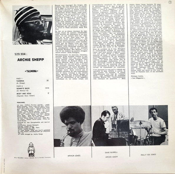 Archie Shepp - Yasmina, A Black Woman | BYG Records (529.304) - 3