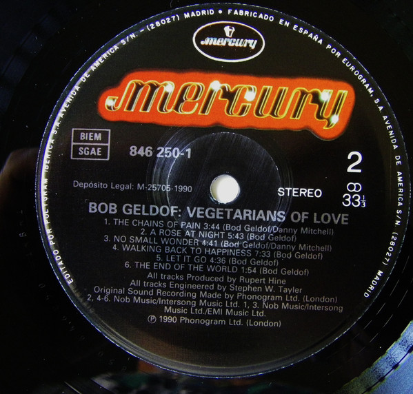 Bob Geldof - The Vegetarians Of Love | Phonogram (846 250-1) - 4