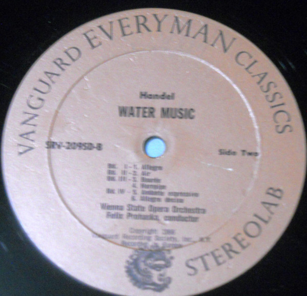 Handel , Vienna State Opera Orchestra - Royal Fireworks Music / Water Music | Vanguard (SRV-209SD) - 4