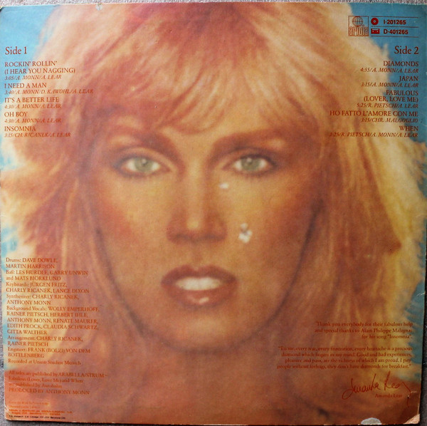 Amanda Lear - Diamonds For Breakfast | Ariola (I-201.265) - 2