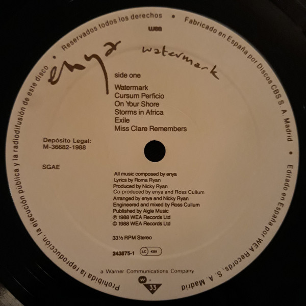 Enya - Watermark | WEA (243875-1) - 3