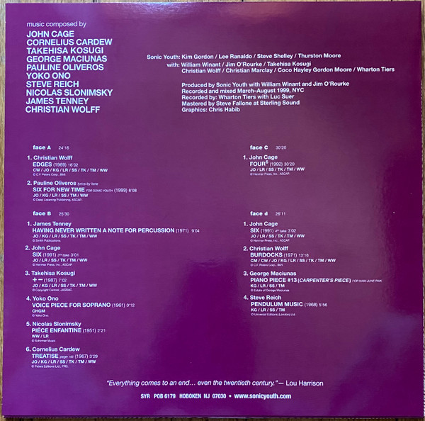 Sonic Youth - Goodbye 20th Century | Sonic Youth Records (SYR 4) - 2 Sonic Youth - Goodbye 20th Century | Sonic Youth Records (SYR 4) - 2