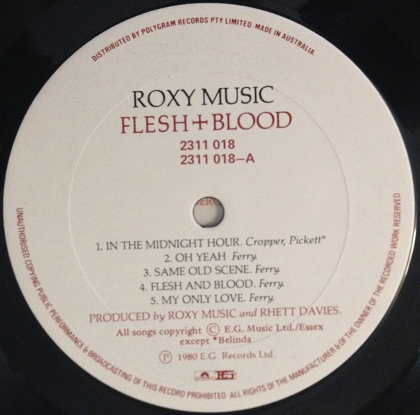 Roxy Music - Flesh + Blood | EG (2311 018) - 3 Roxy Music - Flesh + Blood | EG (2311 018) - 3