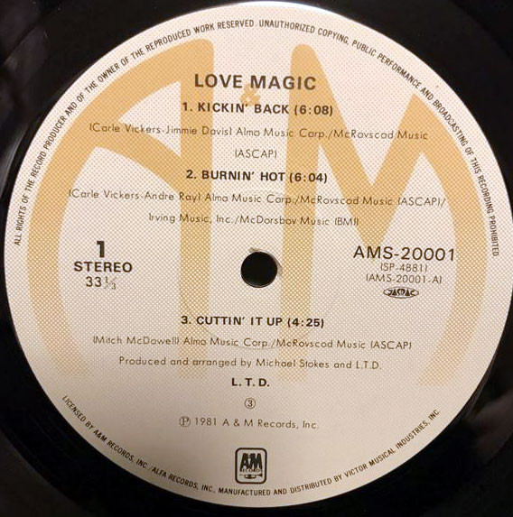 L.T.D. - Love Magic | A&M Records (AMS-20001) - 3