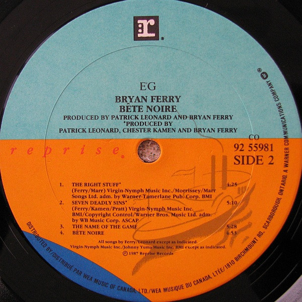 Bryan Ferry - Bête Noire | Reprise Records (92 55981) - 2