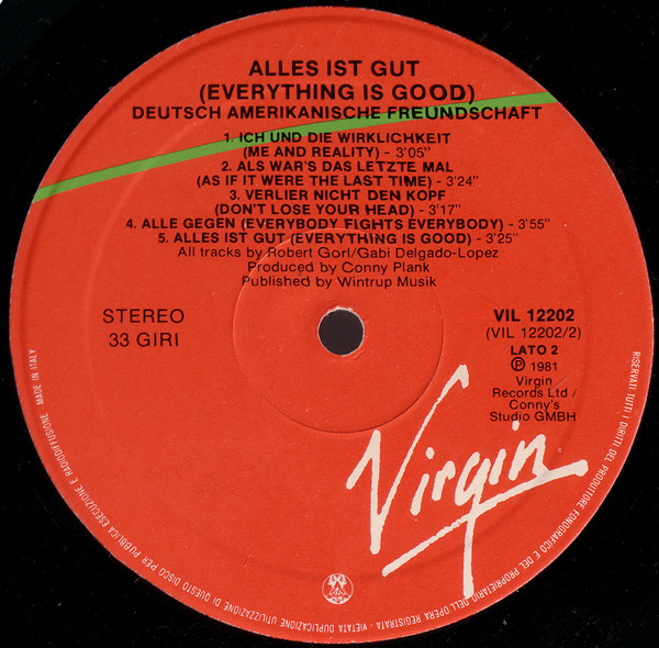 Deutsch Amerikanische Freundschaft - Alles Ist Gut | Virgin (VIL 12202) - 3