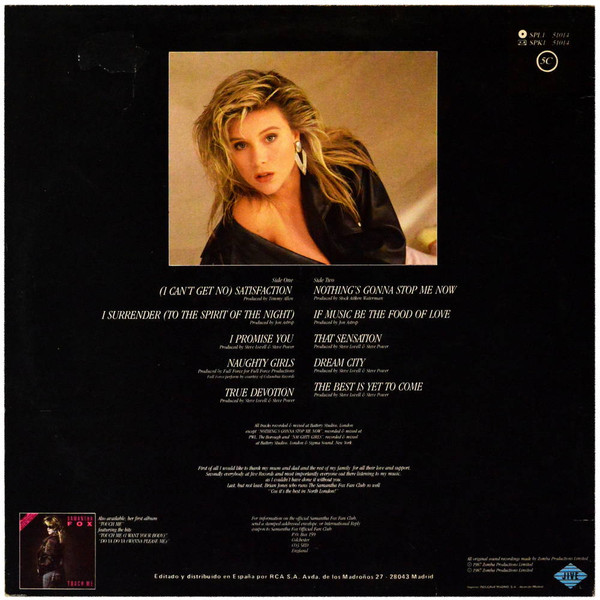 Samantha Fox - Samantha Fox | Jive (SPL1-51014) - 2