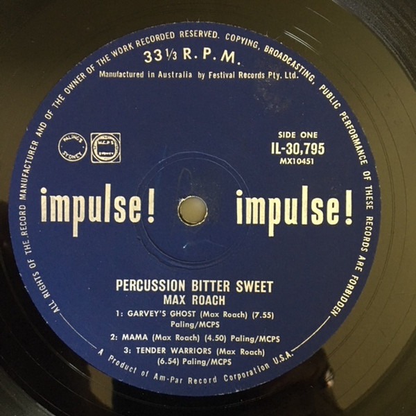 Max Roach - Percussion Bitter Sweet | Impulse! (IL-30795) - 4 Max Roach - Percussion Bitter Sweet | Impulse! (IL-30795) - 4