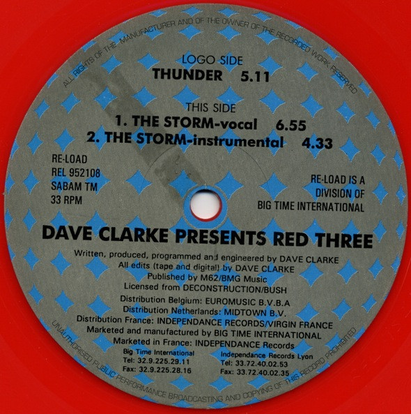Dave Clarke - Red 3 | Re-load Records (REL 952108) - 2