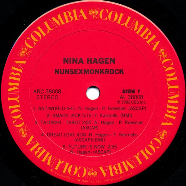 Nina Hagen - Nunsexmonkrock | Columbia (ARC 38008) - 3