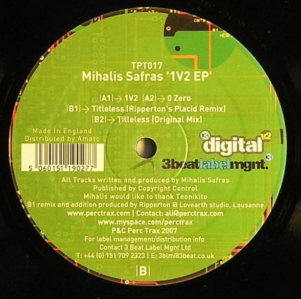 Mihalis Safras - 1V2 EP | Perc Trax (TPT017) - 2