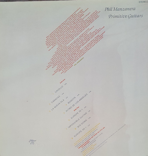Phil Manzanera - Primitive Guitars | Editions EG (2311 106) - 2