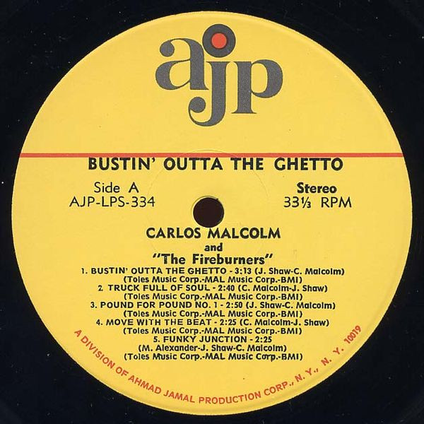 Carlos Malcolm - Bustin' Outta The Ghetto | AJP (LPS 334) - 3 Carlos Malcolm - Bustin' Outta The Ghetto | AJP (LPS 334) - 3
