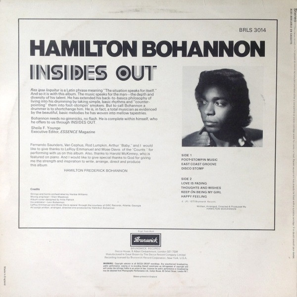 Hamilton Bohannon - Insides Out | Brunswick (BRLS 3014) - 2