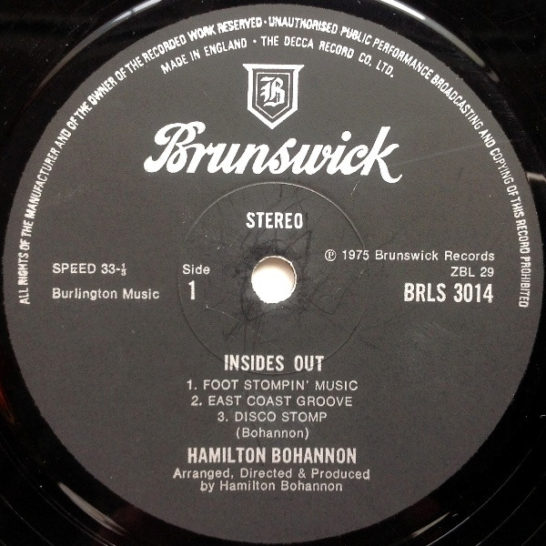Hamilton Bohannon - Insides Out | Brunswick (BRLS 3014) - 3
