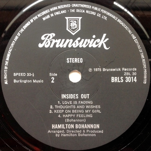 Hamilton Bohannon - Insides Out | Brunswick (BRLS 3014) - 4
