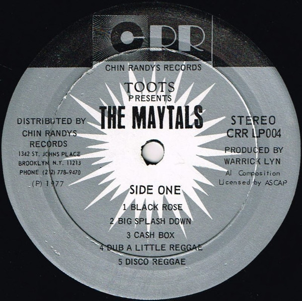 The Maytals - Toots Presents The Maytals | Chin Randys Records (CRRLP 004) - 3