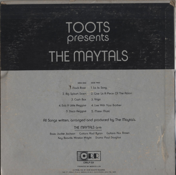 The Maytals - Toots Presents The Maytals | Chin Randys Records (CRRLP 004) - 2