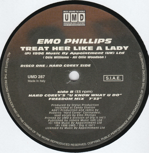 Emo Phillips - Treat Her Like A Lady | Underground Music Department (UMD) (UMD 287) - 3 Emo Phillips - Treat Her Like A Lady | Underground Music Department (UMD) (UMD 287) - 3