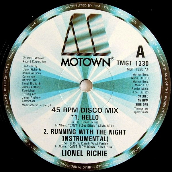 Lionel Richie - Hello | Motown (TMGT 1330) - 3 Lionel Richie - Hello | Motown (TMGT 1330) - 3