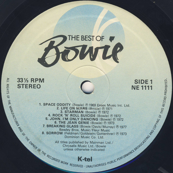 David Bowie - The Best Of Bowie | K-Tel (NE 1111) - 3