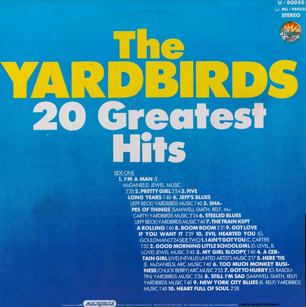 The Yardbirds - 20 Greatest Hits | Babylon Budget (U 80 050) - 2 The Yardbirds - 20 Greatest Hits | Babylon Budget (U 80 050) - 2