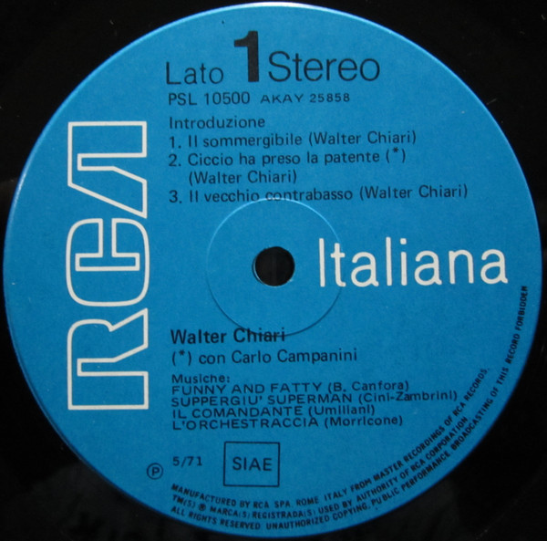 Walter Chiari - Stereocomics | RCA Italiana (PSL 10500) - 3