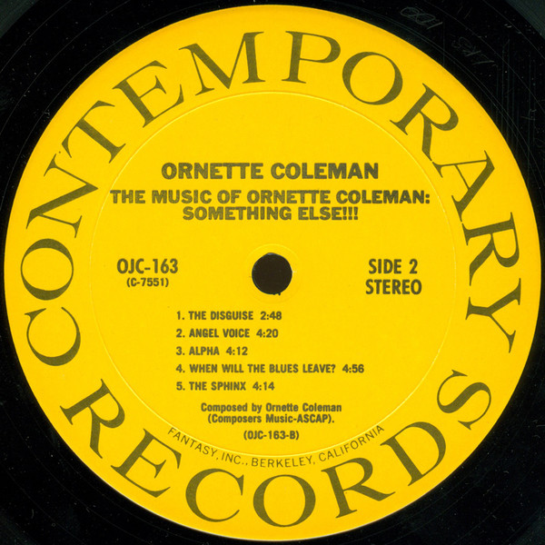 Ornette Coleman - Something Else!!!! | Original Jazz Classics (OJC-163) - 4