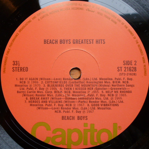 The Beach Boys - Greatest Hits | Capitol Records (ST 21628) - 4