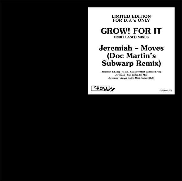Various - Grow! For It - Unreleased Mixes | Grow! (GROW!33)