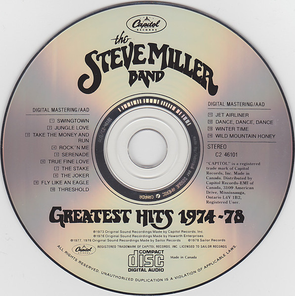 Steve Miller Band - Greatest Hits 1974-78 | Capitol Records (C2 46101) - 3