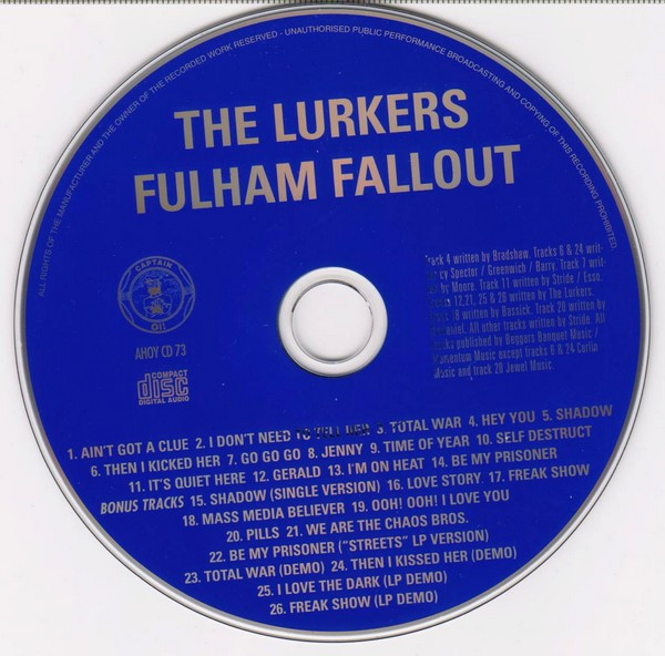 The Lurkers - Fulham Fallout - CD | Captain Oi! (AHOY CD 73) - 4