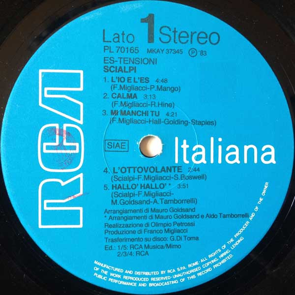 Scialpi - Estensioni | RCA Italiana (PL 70165) - 3 Scialpi - Estensioni | RCA Italiana (PL 70165) - 3