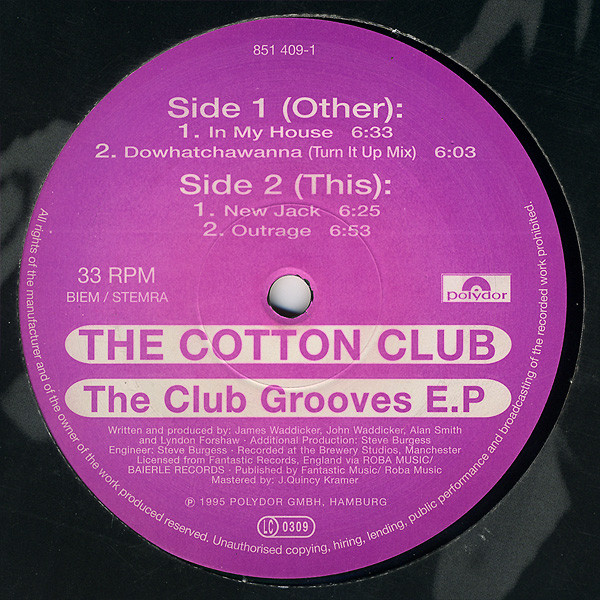 Cotton Club - The Club Grooves E.P | Polydor (851 409-1) - main