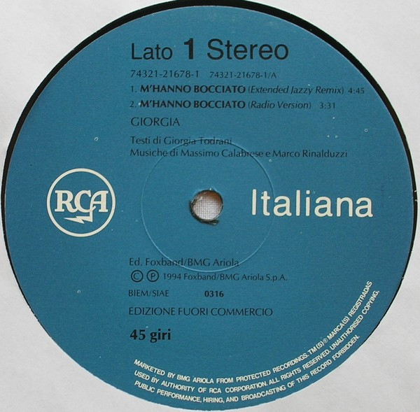 Giorgia - M'Hanno Bocciato (Remix) | RCA Italiana (74321-21678-1)