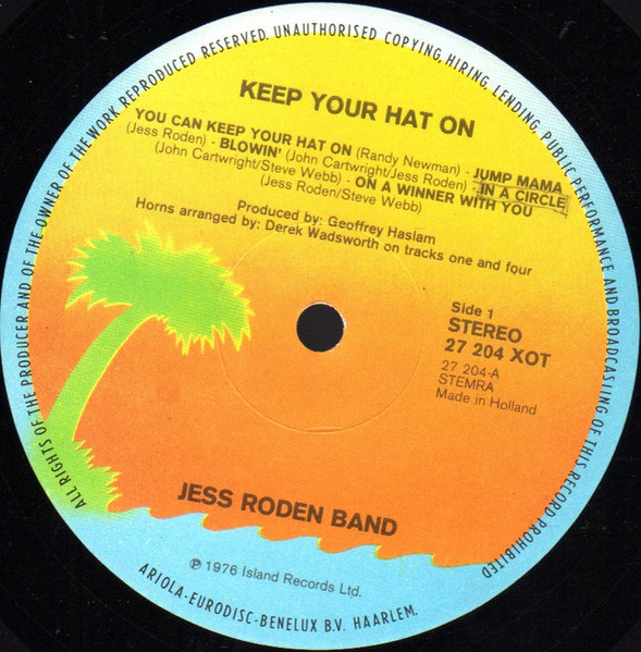 The Jess Roden Band - Keep Your Hat On | Island Records (27 204 XOT) - 4
