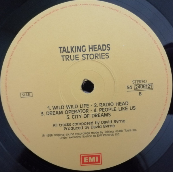 Talking Heads - True Stories | EMI (54 2406121) - 4 Talking Heads - True Stories | EMI (54 2406121) - 4